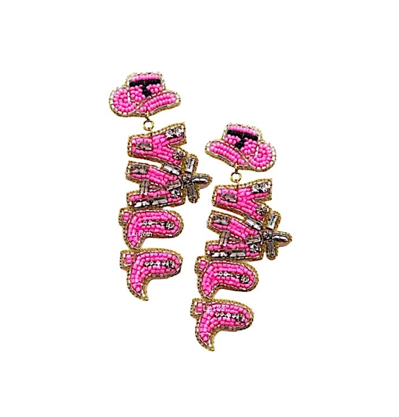 Cowboy Hat Western Boho Seed Bead Earring