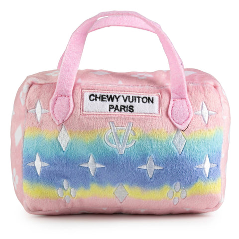 Pink Ombre Chewy Vuiton Handbag Squeaker Dog Toy