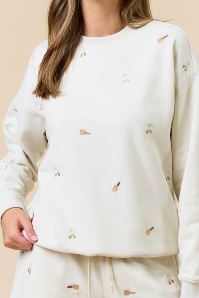 Embroidered Champagne Set Brown