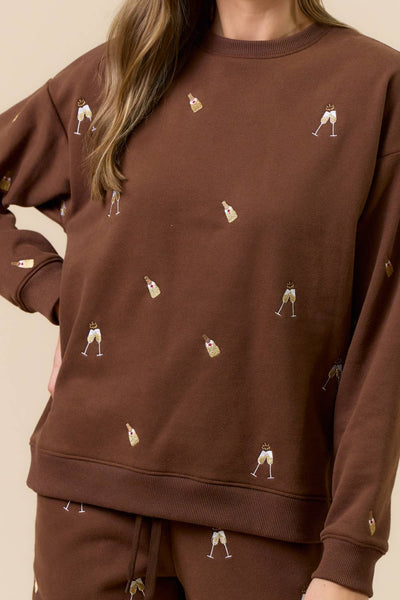 Embroidered Champagne Set Brown
