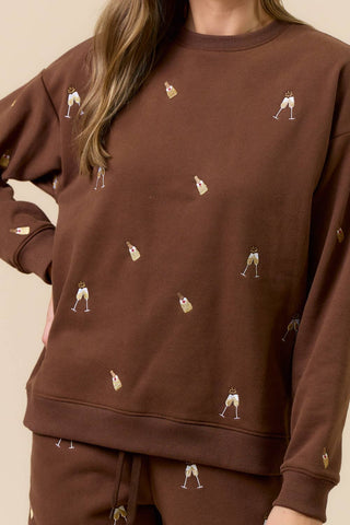 Embroidered Champagne Set Brown