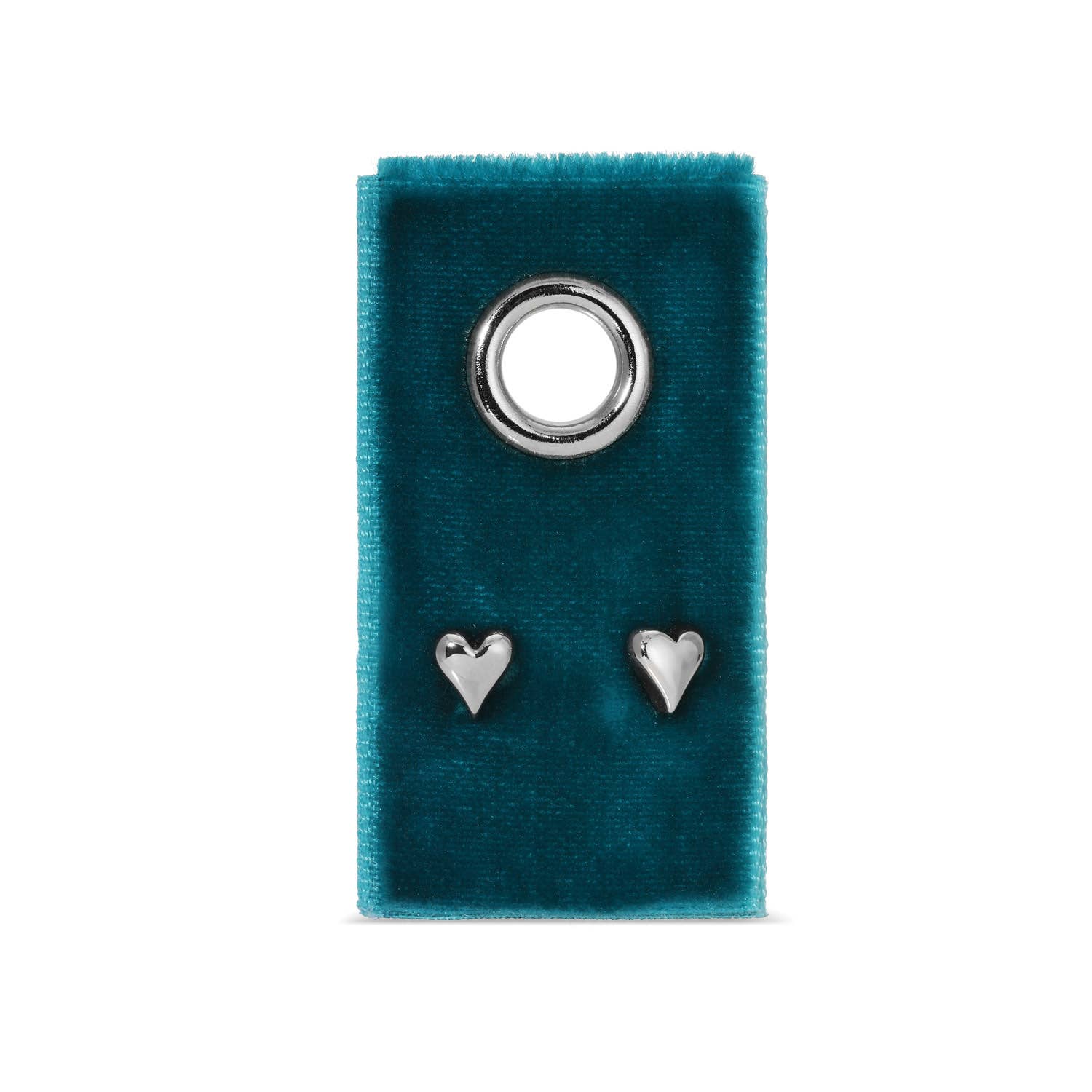 Heart Studs On Velvet Gift Tag: Silver