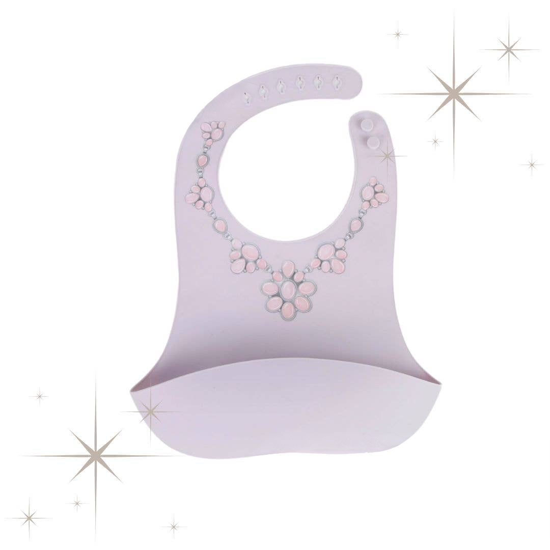 Lavender Bib with Pink Clusters