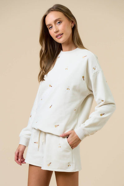 Embroidered Champagne Set Brown