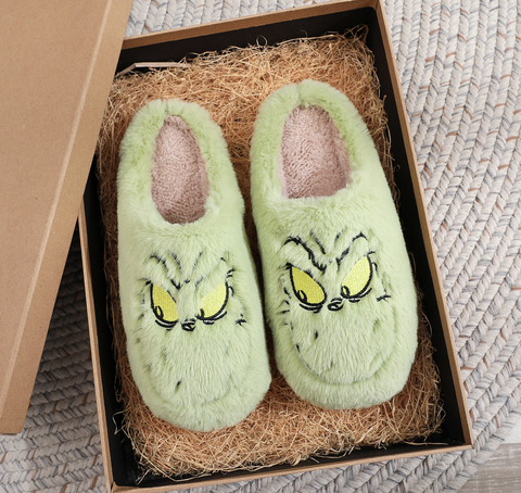 Grinch Fuzzy Slippers