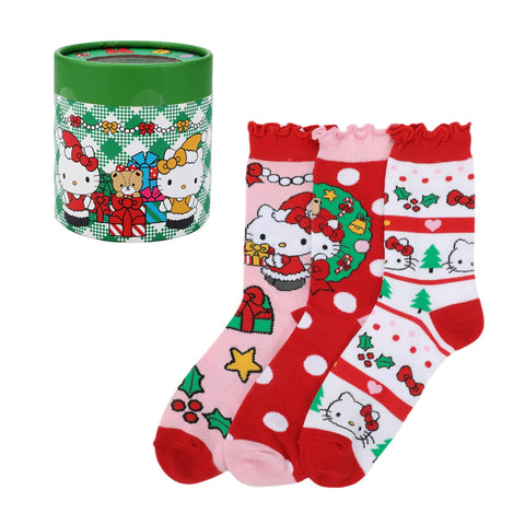 Hello Kitty Christmas 3 Pair Crew Box Set