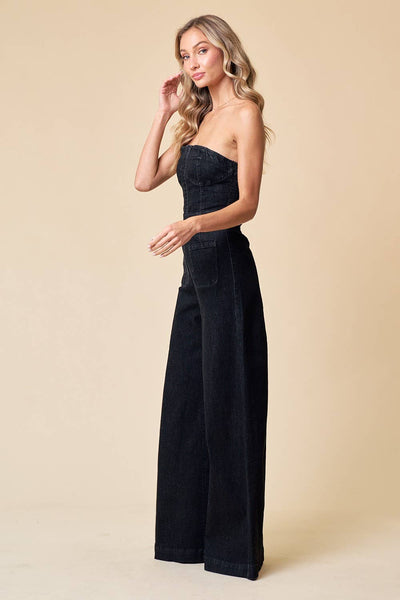 Black Denim Jumpsuit