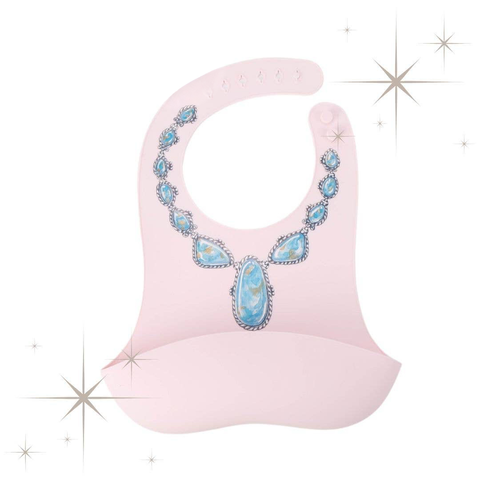 Pink Bib with Blue Lariat