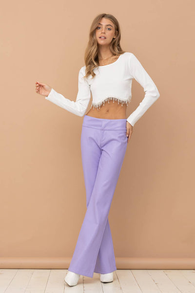 Rhinestone Fringe Top in White
