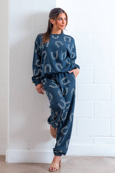 Horseshoe Navy Sweatpants