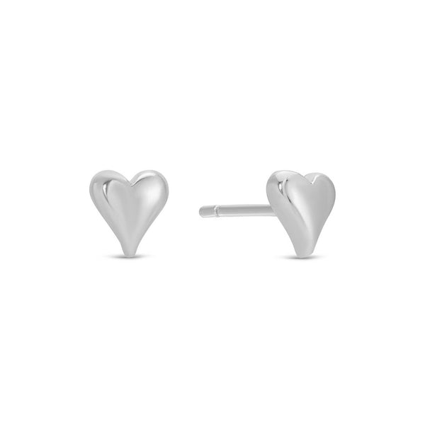 Heart Studs On Velvet Gift Tag: Silver