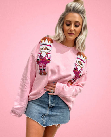 Shimmer Pink Nutcracker Sweater