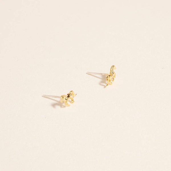 18K Gold Dipped Rodeo Horse Western Post Earrings: 18K GD / ONE