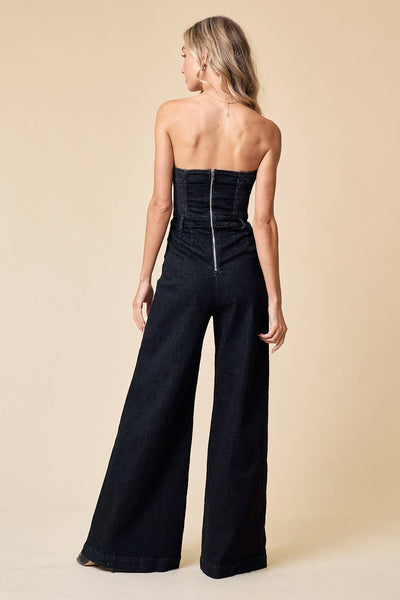 Black Denim Jumpsuit