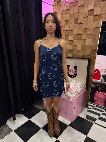 Lucky Horseshoe Concho Mini Dress