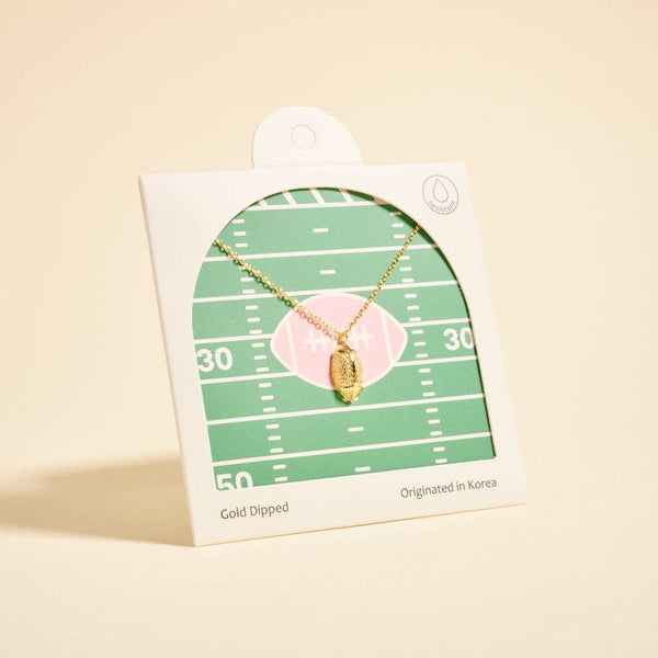 18K Gold Dipped Football Gameday Necklace: 18K GD / ONE