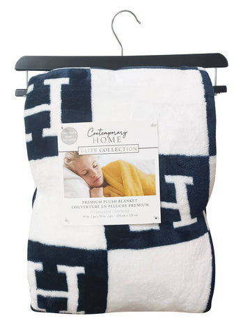 Luxury Black Print Throw Blanket