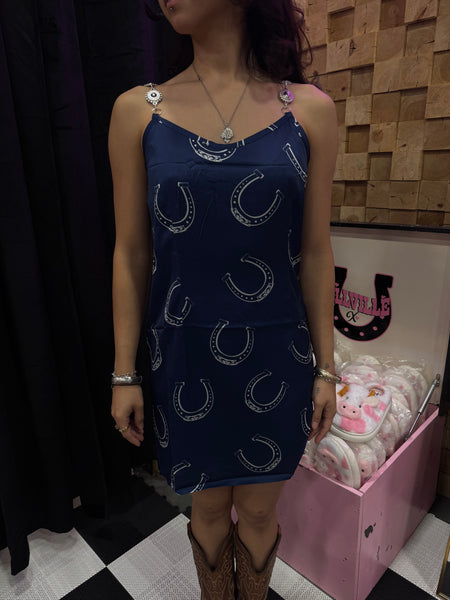 Lucky Horseshoe Concho Mini Dress