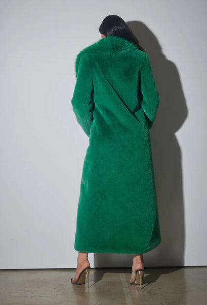 Faux Fur Green Coat