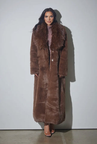 Faux Fur Brown Coat