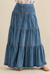 Long Blue Jean Skirt