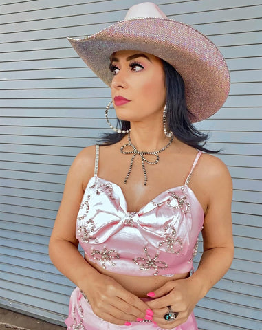 Pink rhinestone top