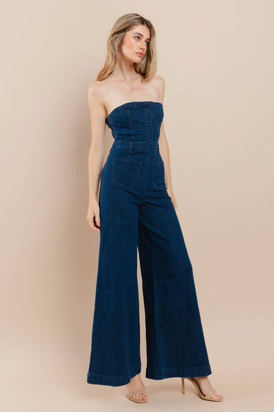 Black Denim Jumpsuit