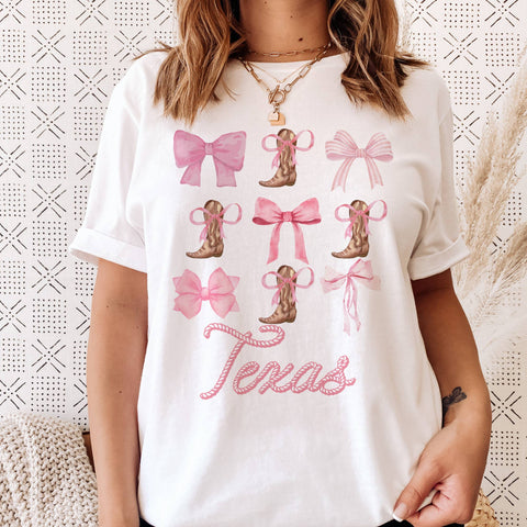 Coquette Texas Boots and Bows Tee