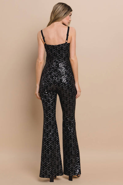 Black Velvet Sequin Jumpsuit