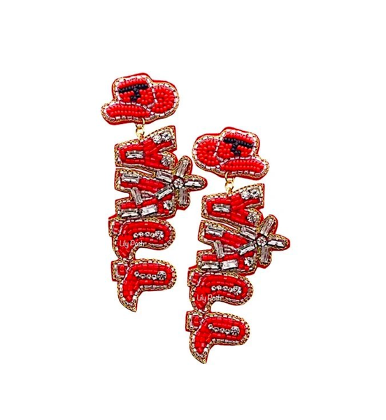 Cowboy Hat Western Boho Seed Bead Earring