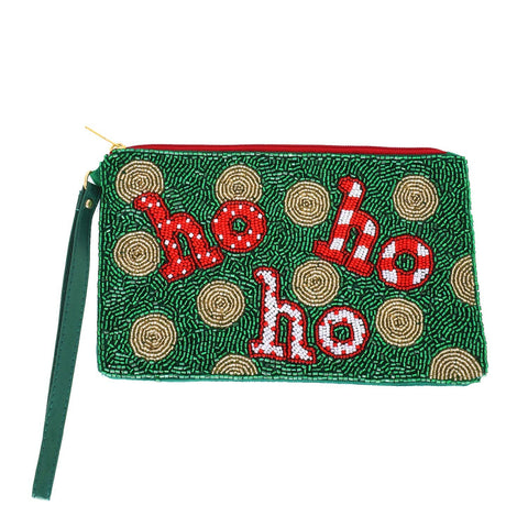 Beaded "Ho Ho Ho" Christmas Coin Purse