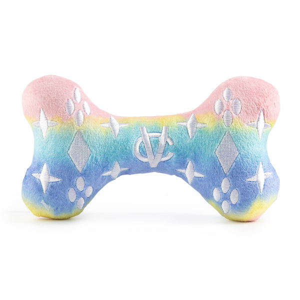 Pink Ombre Chewy Vuiton Bone Squeaker Dog Toy Large