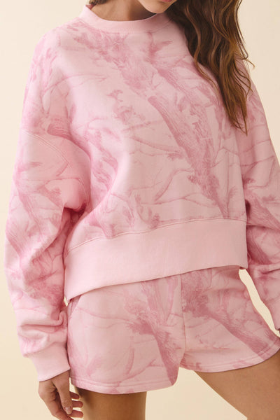 Camouflage Pink Print High Waisted Sweat Short
