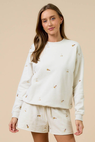 Embroidered Champagne Set Brown