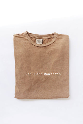 GOD BLESS RANCHERS. Mineral Graphic Top: TOAST / L