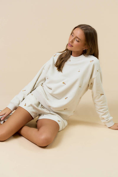 Embroidered Champagne Set Brown