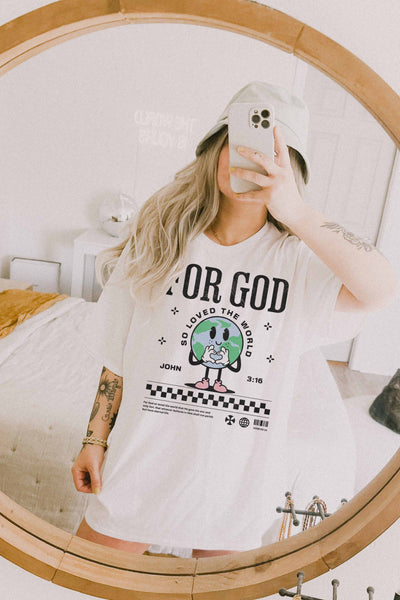 For God So Loved the World Oversized Graphic Tee