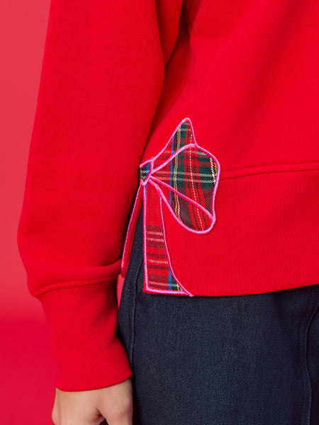 PLAID "MERRY" RELAXED SWEATSHIRTS