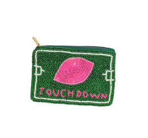 Football Beaded Coin Purse