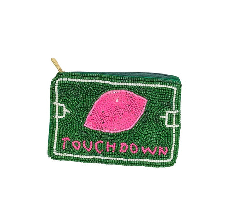 Football Beaded Coin Purse