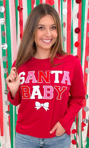 Santa Baby Red Long Sleeve T-Shirt