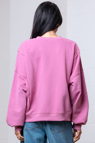 Pink Horseshoe Contrasted Sweatshirt