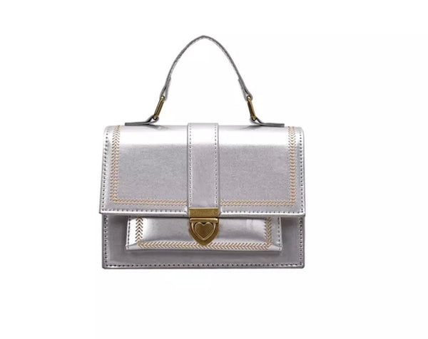 Silver heart purse