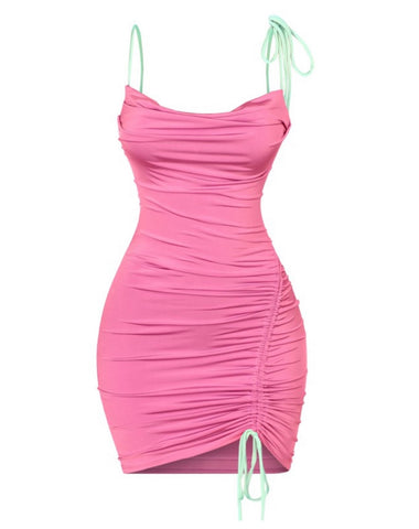 Ruched Dress in Pink
