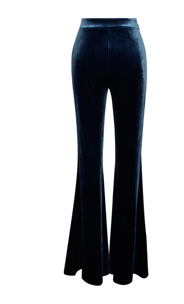 Be Together Steel Blue Velvet Flare Pants