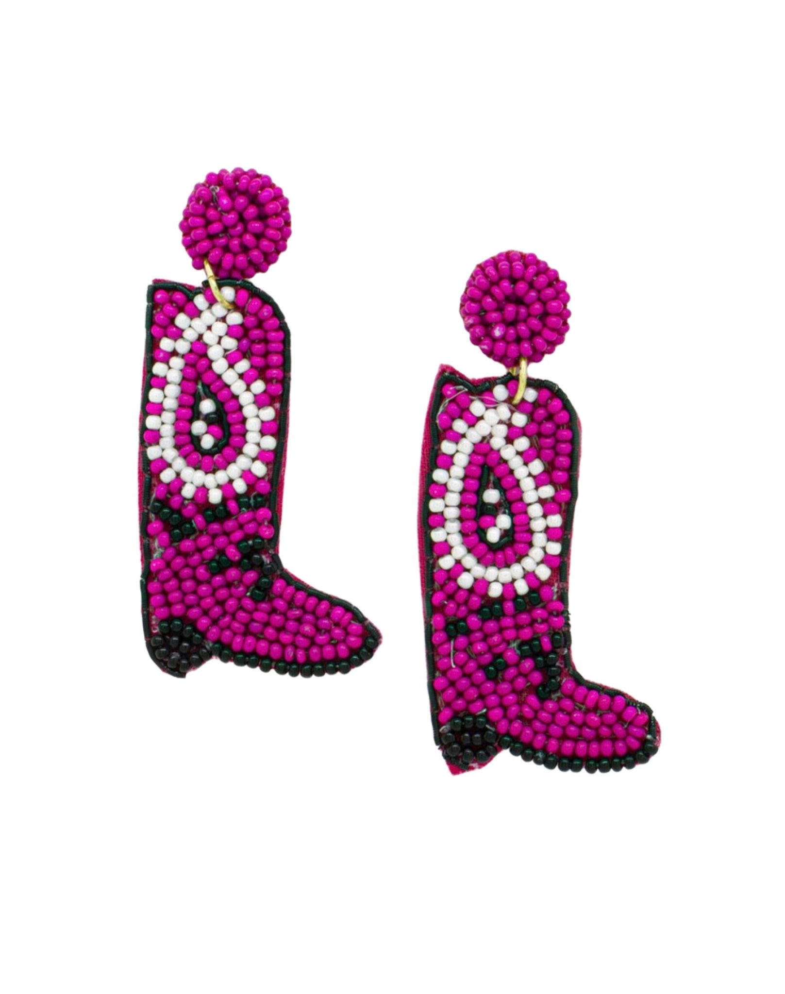 Fuchsia Boot Earrings