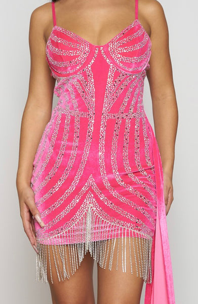 Pink Velvet Dress