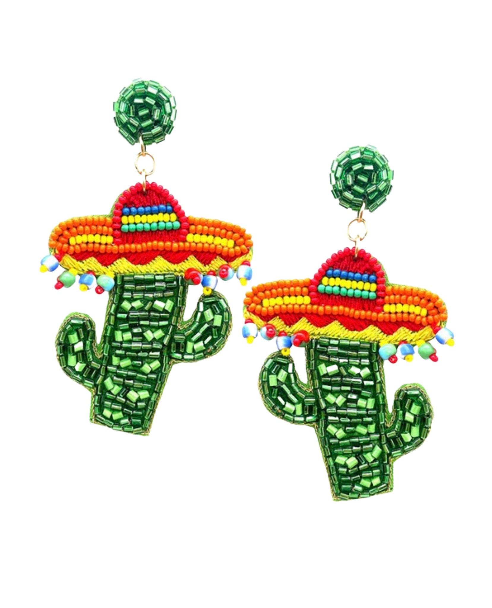 Green Cactus Earrings