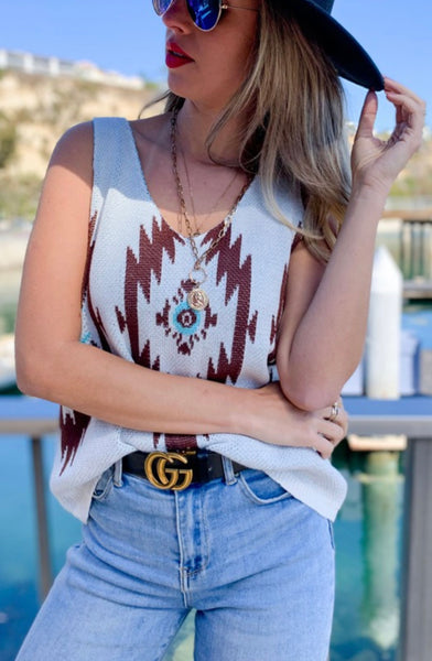 Aztec Knit Top