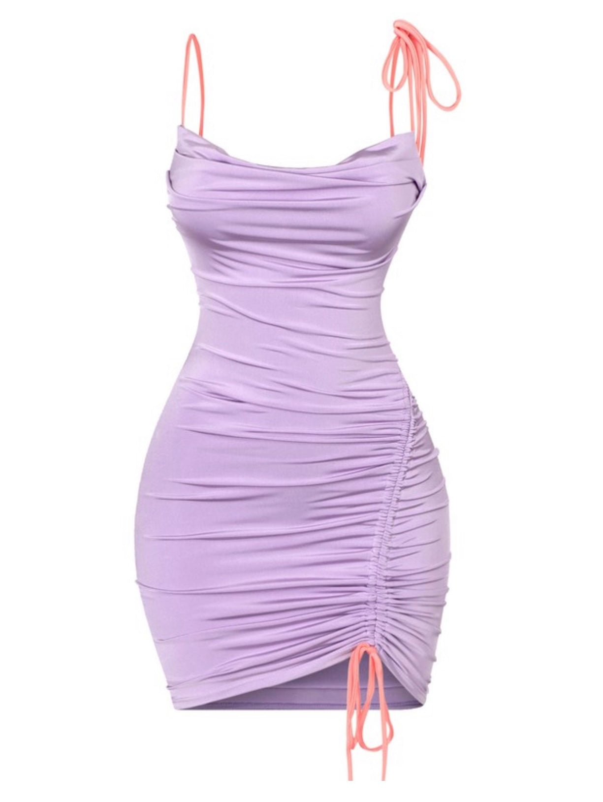Ruched Dress in Lavender Dollville XO LLC Ruched Dress in Lavender Dollville XO LLC